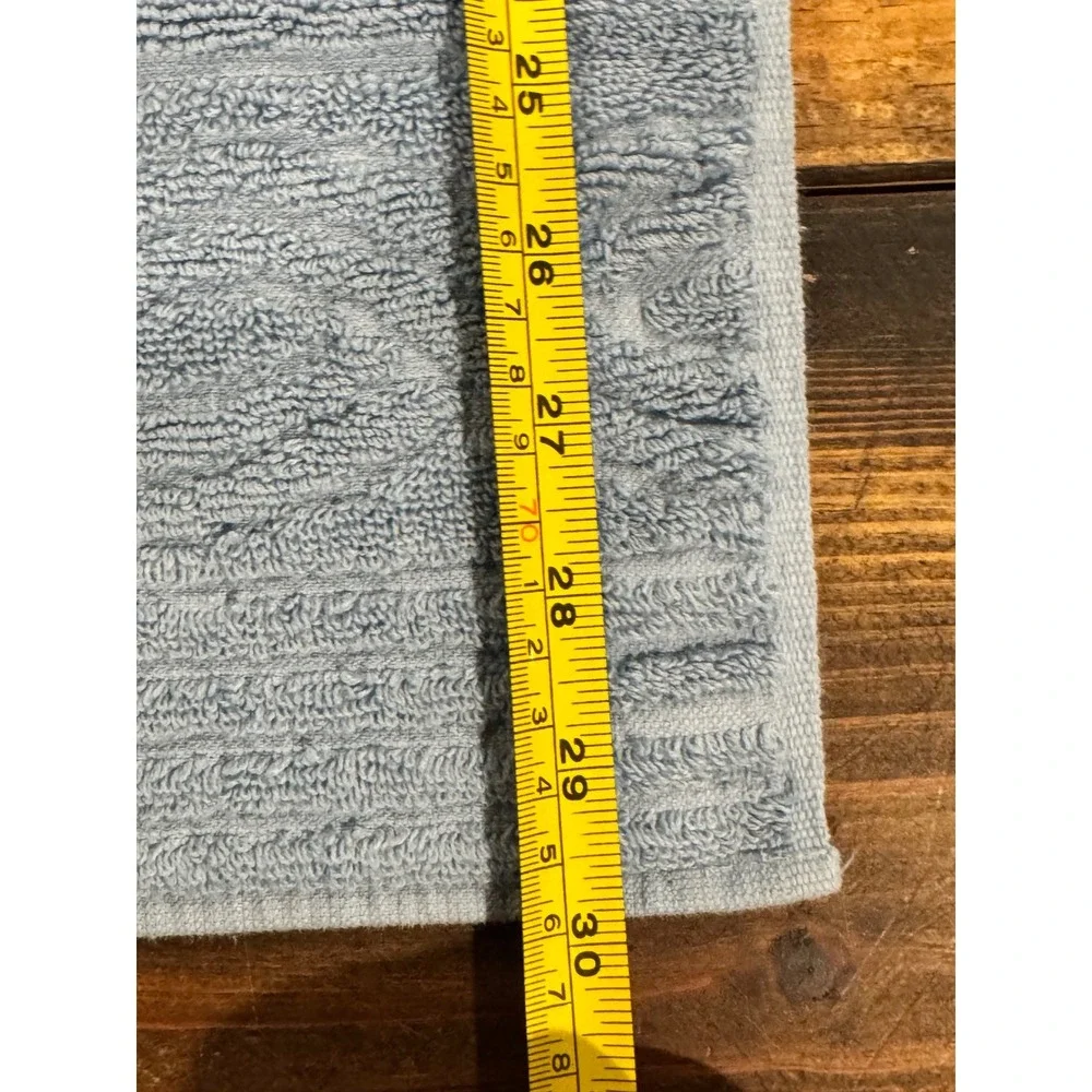 Ralph Lauren 3pc Towel Set Blue White Cotton Quilted Diamond‎ Made in USA Luxury